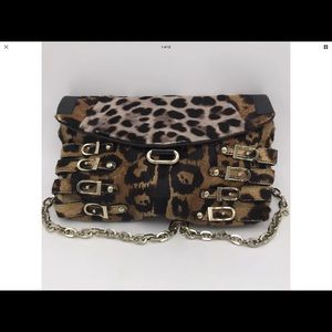 Jimmy Choo Leopard Blythe Pony Hair Buckle Bag